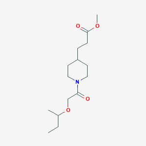 molecular formula C15H27NO4 B7366191 Methyl 3-[1-(2-butan-2-yloxyacetyl)piperidin-4-yl]propanoate 