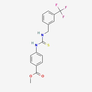 molecular formula C17H15F3N2O2S B7366493 Methyl 4-[[3-(trifluoromethyl)phenyl]methylcarbamothioylamino]benzoate 