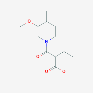 molecular formula C13H23NO4 B7366605 Methyl 2-(3-methoxy-4-methylpiperidine-1-carbonyl)butanoate 