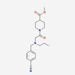 molecular formula C20H27N3O3 B7366794 Methyl 1-[2-[(4-cyanophenyl)methyl-propylamino]acetyl]piperidine-4-carboxylate 