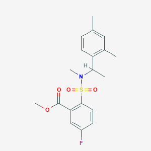 molecular formula C19H22FNO4S B7367162 Methyl 2-[1-(2,4-dimethylphenyl)ethyl-methylsulfamoyl]-5-fluorobenzoate 