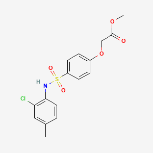 molecular formula C16H16ClNO5S B7367261 Methyl 2-[4-[(2-chloro-4-methylphenyl)sulfamoyl]phenoxy]acetate 