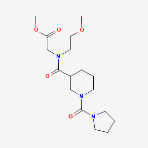 molecular formula C17H29N3O5 B7367905 Methyl 2-[2-methoxyethyl-[1-(pyrrolidine-1-carbonyl)piperidine-3-carbonyl]amino]acetate 