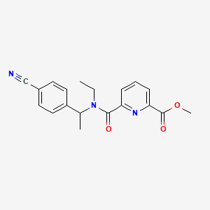 molecular formula C19H19N3O3 B7368423 Methyl 6-[1-(4-cyanophenyl)ethyl-ethylcarbamoyl]pyridine-2-carboxylate 