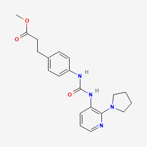 molecular formula C20H24N4O3 B7368716 Methyl 3-[4-[(2-pyrrolidin-1-ylpyridin-3-yl)carbamoylamino]phenyl]propanoate 