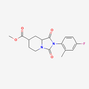 molecular formula C16H17FN2O4 B7369134 methyl 2-(4-fluoro-2-methylphenyl)-1,3-dioxo-6,7,8,8a-tetrahydro-5H-imidazo[1,5-a]pyridine-7-carboxylate 