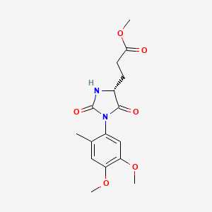 molecular formula C16H20N2O6 B7369139 methyl 3-[(4R)-1-(4,5-dimethoxy-2-methylphenyl)-2,5-dioxoimidazolidin-4-yl]propanoate 