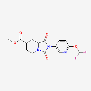 molecular formula C15H15F2N3O5 B7369147 methyl 2-[6-(difluoromethoxy)pyridin-3-yl]-1,3-dioxo-6,7,8,8a-tetrahydro-5H-imidazo[1,5-a]pyridine-7-carboxylate 