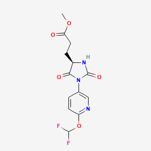 molecular formula C13H13F2N3O5 B7369158 methyl 3-[(4R)-1-[6-(difluoromethoxy)pyridin-3-yl]-2,5-dioxoimidazolidin-4-yl]propanoate 