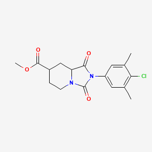 molecular formula C17H19ClN2O4 B7369159 methyl 2-(4-chloro-3,5-dimethylphenyl)-1,3-dioxo-6,7,8,8a-tetrahydro-5H-imidazo[1,5-a]pyridine-7-carboxylate 