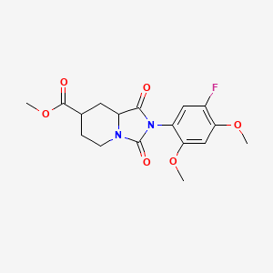 molecular formula C17H19FN2O6 B7369168 methyl 2-(5-fluoro-2,4-dimethoxyphenyl)-1,3-dioxo-6,7,8,8a-tetrahydro-5H-imidazo[1,5-a]pyridine-7-carboxylate 