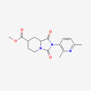 molecular formula C16H19N3O4 B7369174 methyl 2-(2,6-dimethylpyridin-3-yl)-1,3-dioxo-6,7,8,8a-tetrahydro-5H-imidazo[1,5-a]pyridine-7-carboxylate 