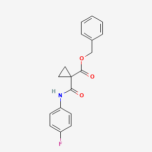 molecular formula C18H16FNO3 B7369450 Benzyl 1-[(4-fluorophenyl)carbamoyl]cyclopropane-1-carboxylate 