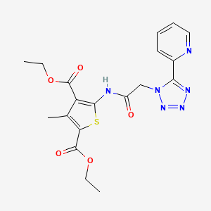 molecular formula C19H20N6O5S B7369850 Diethyl 3-methyl-5-[[2-(5-pyridin-2-yltetrazol-1-yl)acetyl]amino]thiophene-2,4-dicarboxylate 