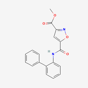 molecular formula C18H14N2O4 B7370492 Methyl 5-[(2-phenylphenyl)carbamoyl]-1,2-oxazole-3-carboxylate 