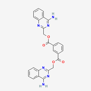 molecular formula C26H20N6O4 B7370732 Bis[(4-aminoquinazolin-2-yl)methyl] benzene-1,3-dicarboxylate 