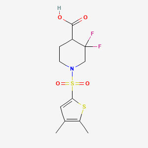 1-(4,5-Dimethylthiophen-2-yl)sulfonyl-3,3-difluoropiperidine-4-carboxylic acid