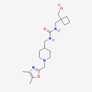 1-[[1-[(4,5-Dimethyl-1,3-oxazol-2-yl)methyl]piperidin-4-yl]methyl]-3-[[1-(hydroxymethyl)cyclobutyl]methyl]urea