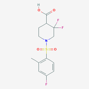 3,3-Difluoro-1-(4-fluoro-2-methylphenyl)sulfonylpiperidine-4-carboxylic acid