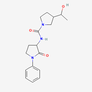 3-(1-hydroxyethyl)-N-(2-oxo-1-phenylpyrrolidin-3-yl)pyrrolidine-1-carboxamide