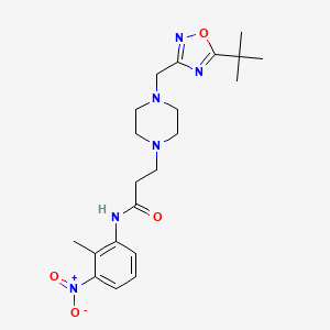 3-[4-[(5-tert-butyl-1,2,4-oxadiazol-3-yl)methyl]piperazin-1-yl]-N-(2-methyl-3-nitrophenyl)propanamide