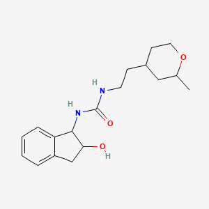 1-(2-hydroxy-2,3-dihydro-1H-inden-1-yl)-3-[2-(2-methyloxan-4-yl)ethyl]urea