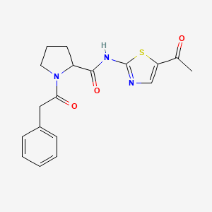 N-(5-acetyl-1,3-thiazol-2-yl)-1-(2-phenylacetyl)pyrrolidine-2-carboxamide