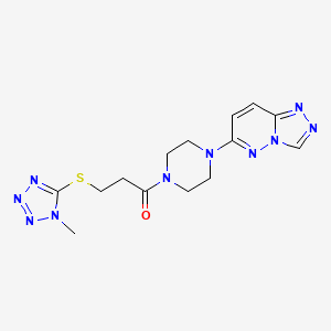 3-(1-Methyltetrazol-5-yl)sulfanyl-1-[4-([1,2,4]triazolo[4,3-b]pyridazin-6-yl)piperazin-1-yl]propan-1-one