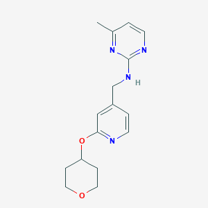 4-methyl-N-[[2-(oxan-4-yloxy)pyridin-4-yl]methyl]pyrimidin-2-amine