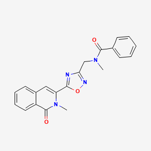 N-methyl-N-[[5-(2-methyl-1-oxoisoquinolin-3-yl)-1,2,4-oxadiazol-3-yl]methyl]benzamide