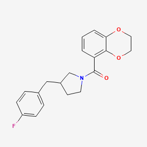 2,3-Dihydro-1,4-benzodioxin-5-yl-[3-[(4-fluorophenyl)methyl]pyrrolidin-1-yl]methanone