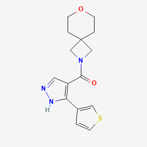 7-oxa-2-azaspiro[3.5]nonan-2-yl-(5-thiophen-3-yl-1H-pyrazol-4-yl)methanone