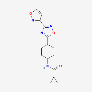 N-[4-[3-(1,2-oxazol-3-yl)-1,2,4-oxadiazol-5-yl]cyclohexyl]cyclopropanecarboxamide