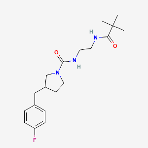 N-[2-(2,2-dimethylpropanoylamino)ethyl]-3-[(4-fluorophenyl)methyl]pyrrolidine-1-carboxamide