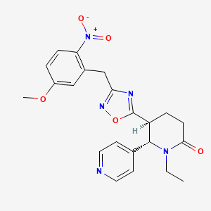 (5S,6S)-1-ethyl-5-[3-[(5-methoxy-2-nitrophenyl)methyl]-1,2,4-oxadiazol-5-yl]-6-pyridin-4-ylpiperidin-2-one