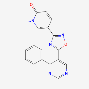 1-Methyl-5-[5-(4-phenylpyrimidin-5-yl)-1,2,4-oxadiazol-3-yl]pyridin-2-one