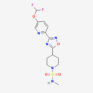 4-[3-[5-(difluoromethoxy)pyridin-2-yl]-1,2,4-oxadiazol-5-yl]-N-methylpiperidine-1-sulfonamide