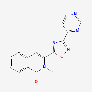 2-Methyl-3-(3-pyrimidin-4-yl-1,2,4-oxadiazol-5-yl)isoquinolin-1-one