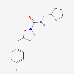 3-[(4-fluorophenyl)methyl]-N-(oxolan-2-ylmethyl)pyrrolidine-1-carboxamide