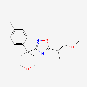 5-(1-Methoxypropan-2-yl)-3-[4-(4-methylphenyl)oxan-4-yl]-1,2,4-oxadiazole