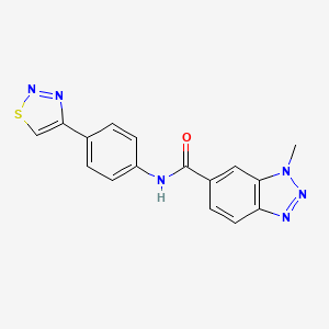 3-methyl-N-[4-(thiadiazol-4-yl)phenyl]benzotriazole-5-carboxamide