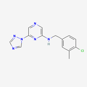 N-[(4-chloro-3-methylphenyl)methyl]-6-(1,2,4-triazol-1-yl)pyrazin-2-amine