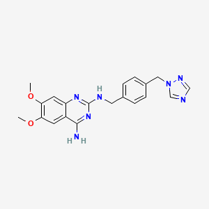 6,7-dimethoxy-2-N-[[4-(1,2,4-triazol-1-ylmethyl)phenyl]methyl]quinazoline-2,4-diamine