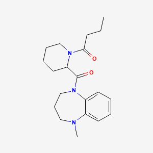 1-[2-(1-methyl-3,4-dihydro-2H-1,5-benzodiazepine-5-carbonyl)piperidin-1-yl]butan-1-one