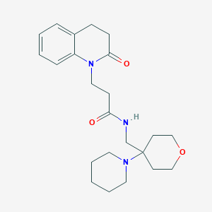 3-(2-oxo-3,4-dihydroquinolin-1-yl)-N-[(4-piperidin-1-yloxan-4-yl)methyl]propanamide