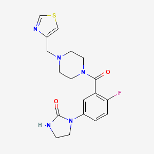 1-[4-Fluoro-3-[4-(1,3-thiazol-4-ylmethyl)piperazine-1-carbonyl]phenyl]imidazolidin-2-one