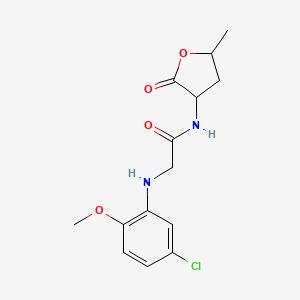 2-(5-chloro-2-methoxyanilino)-N-(5-methyl-2-oxooxolan-3-yl)acetamide