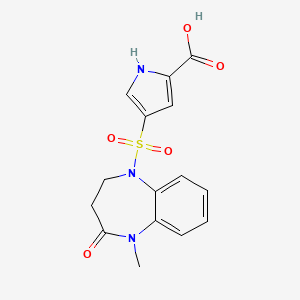 4-[(1-methyl-2-oxo-3,4-dihydro-1,5-benzodiazepin-5-yl)sulfonyl]-1H-pyrrole-2-carboxylic acid