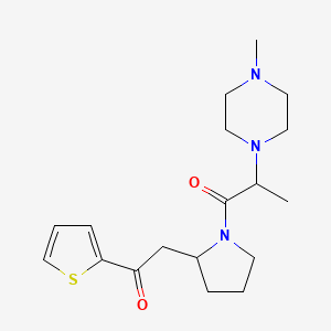 2-(4-Methylpiperazin-1-yl)-1-[2-(2-oxo-2-thiophen-2-ylethyl)pyrrolidin-1-yl]propan-1-one