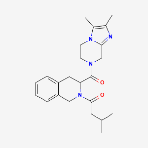 1-[3-(2,3-dimethyl-6,8-dihydro-5H-imidazo[1,2-a]pyrazine-7-carbonyl)-3,4-dihydro-1H-isoquinolin-2-yl]-3-methylbutan-1-one